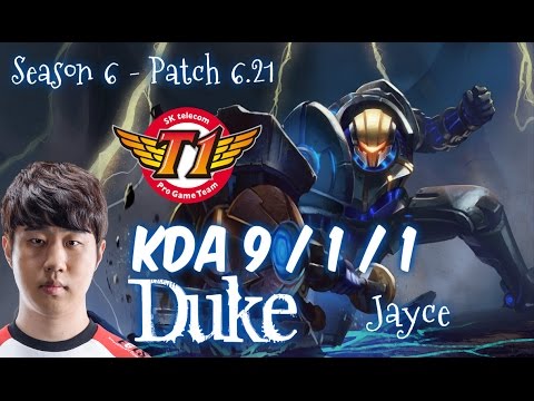 SKT T1 Duke JAYCE vs GNAR Top - Patch 6.21 NA Ranked