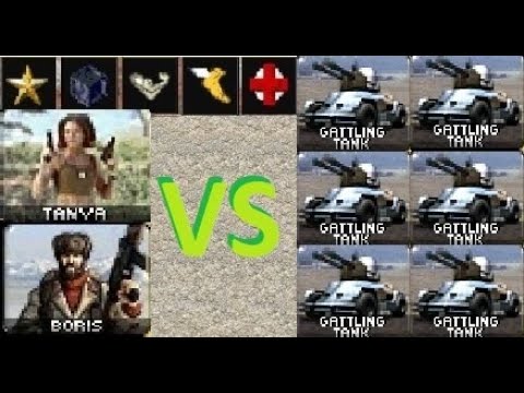 Fully Upgraded Tanya / Boris vs Gatling Tanks: Red Alert 2