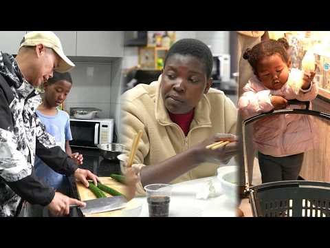 My son has started learning to cook too-husband is teaching him how to smash cucumbers.
