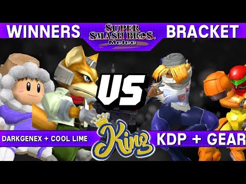 Smash Melee - DarkGenex + Cool Lime (Fox / ICs) vs KDP + Gear (Sheik / Samus) - King Winners