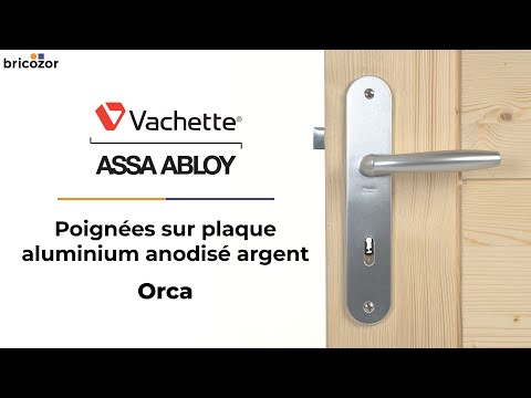 Poignées de porte sur plaques - aluminium argent - Orca VACHETTE