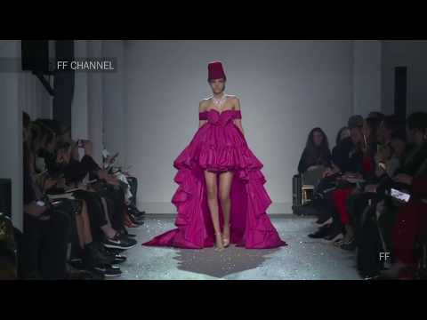 Models trip and fall during Giambattista Valli Haute Couture Spring/Summer 2019 fashion show