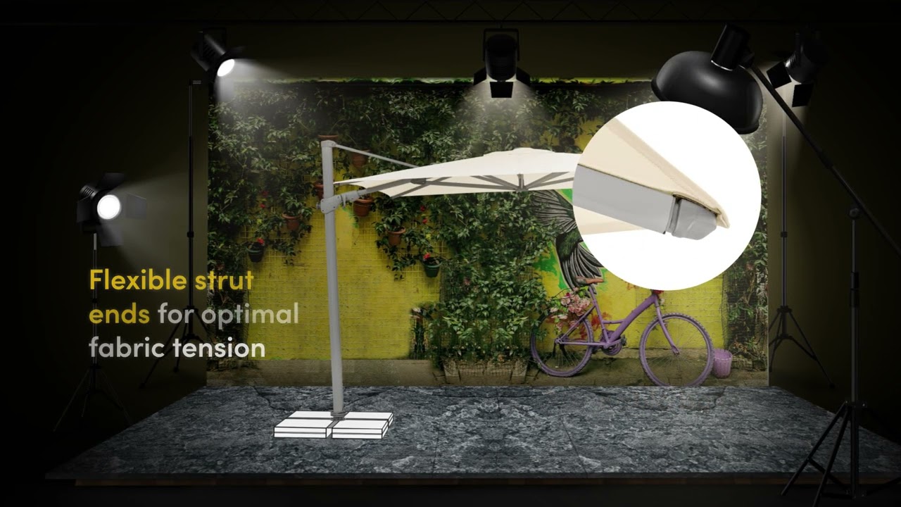 Suncomfort by Glatz Parasol Varioflex Light Grey