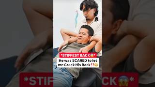 **STIFFEST BACK GETS CRACKED😱#chiropractic #backpain #neckpain #trending