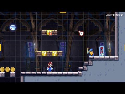 (2-2) Super Mario Maker 2 custom level: Locked Haunted House