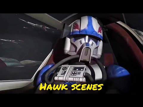 All clone lieutenant Hawk scenes - The Clone Wars