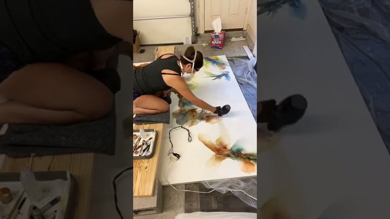 Alcohol Ink Abstract Art On 70”x 85” Canvas. #alcoholinkartist #alcoholinks #best #artist #painting