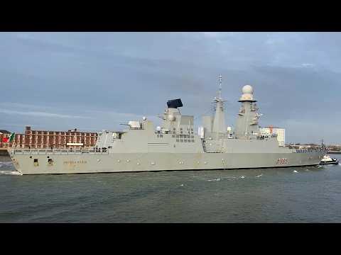 Italian air defence destroyer Andrea Doria arrives in Portsmouth