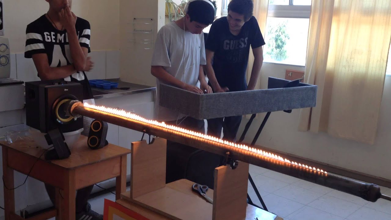 Experimento- Tubo de Rubens-la música puede controlar el fuego