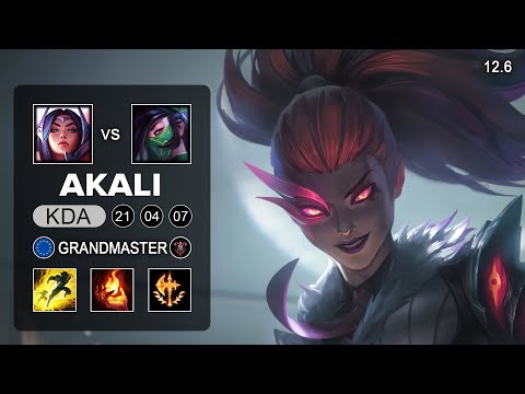 Akali vs Irelia Mid - EUW Grandmaster - Season 12 Patch 12.6