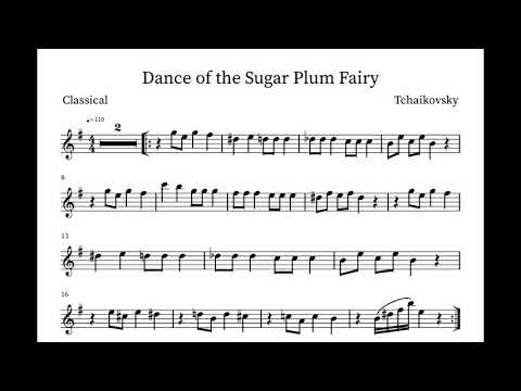 Dance of the Sugar Plum Fairy (Violin/Flute) - Sheet Music Play-Along