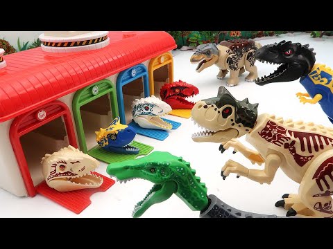 Lego Dinosaur Mixing Head Body Tail. Jurassic World Dinosaurs 혼종 공룡 레고 T-Rex VS Indominus