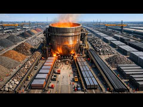 How Steel Is Made - Blast Furnace to Perfect Steel. Heavy Factories & Mass Production Process