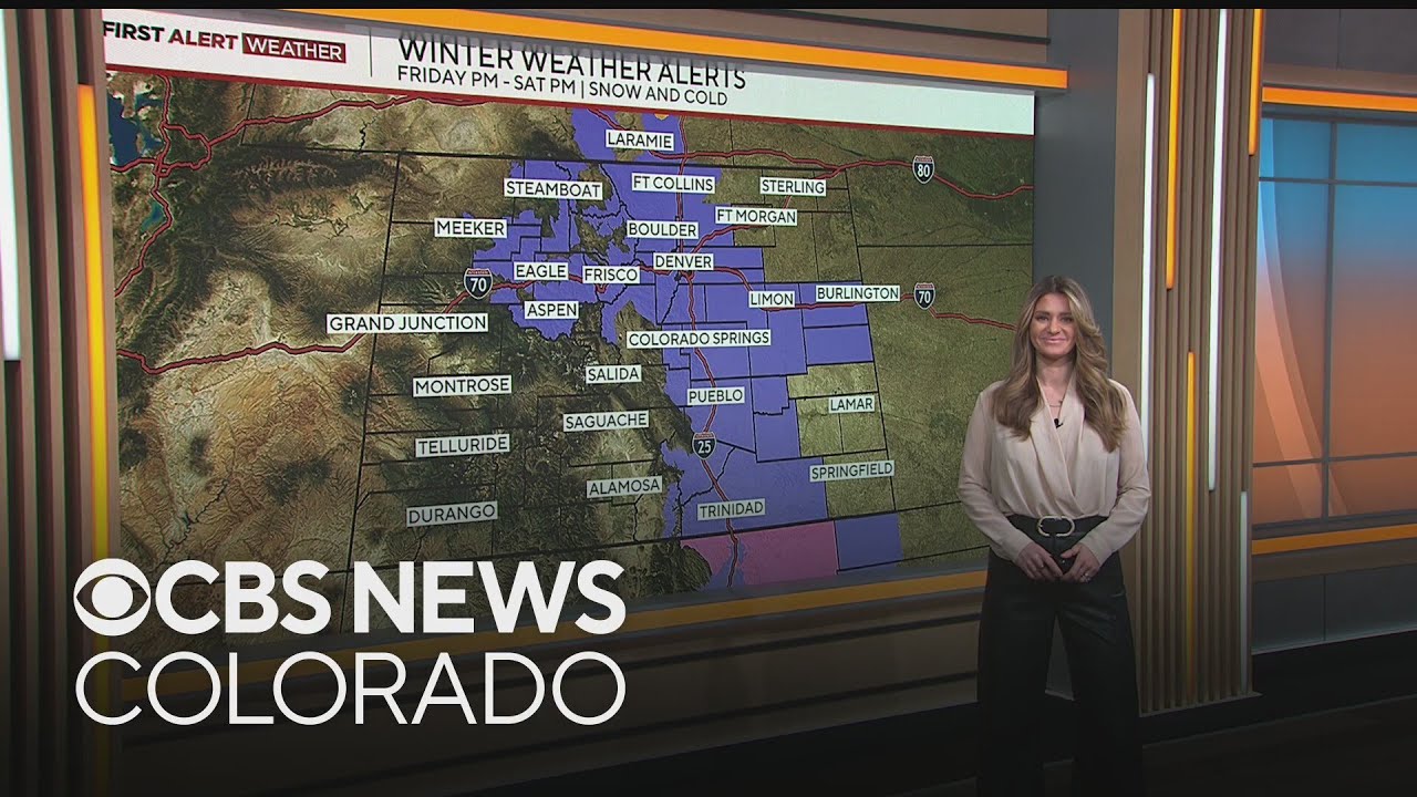 Snow arrives in Denver for the evening commute ahead of a bitter cold weekend across Colorado