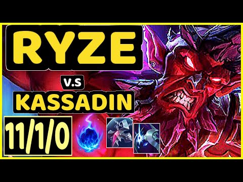 RYZE vs KASSADIN - 11/1/0 KDA TOP GAMEPLAY - EUW Ranked MASTER