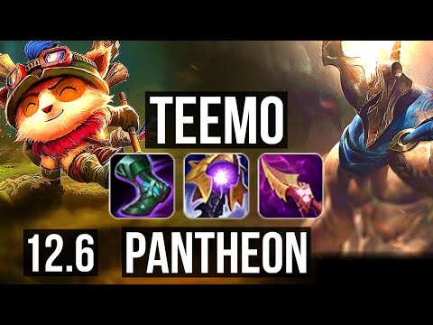 TEEMO vs PANTHEON (TOP) | Rank 5 Teemo, 1.7M mastery, Legendary, 600+ games | EUW Grandmaster | 12.6
