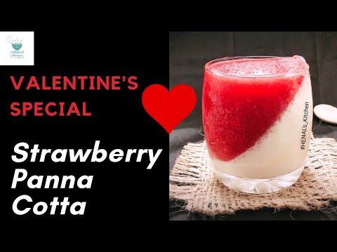Strawberry panna cotta | valentine's day special recipe | Italian dessert | dessert| strawberry