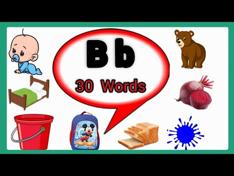 Letter B words for kids /phonics letter B/Words start with B/B letter words /B words/B for words