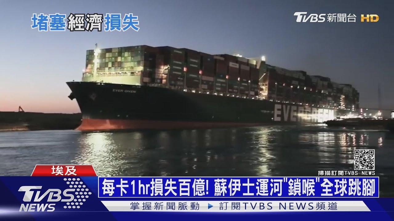 每「卡」1hr損失百億！　蘇伊士運河「鎖喉」全球跳腳