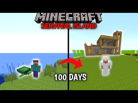 I Servived 100 days on servival island in minecraft hardcore...!