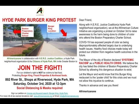 Burger King VS Boston Preparatory Charter School, Hyde Park, MA. 02136.