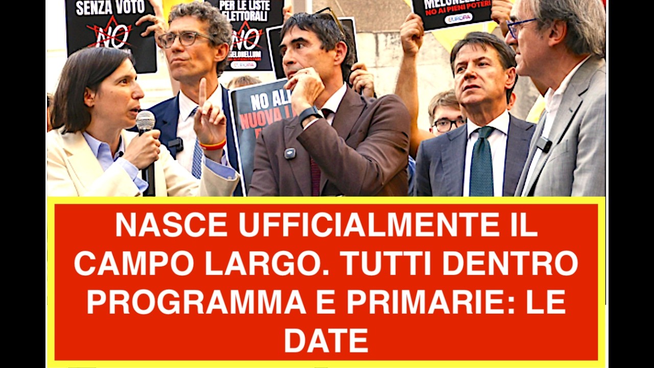 NASCE UFFICIALMENTE IL CAMPO LARGO. TUTTI DENTRO  PROGRAMMA E PRIMARIE: LE DATE