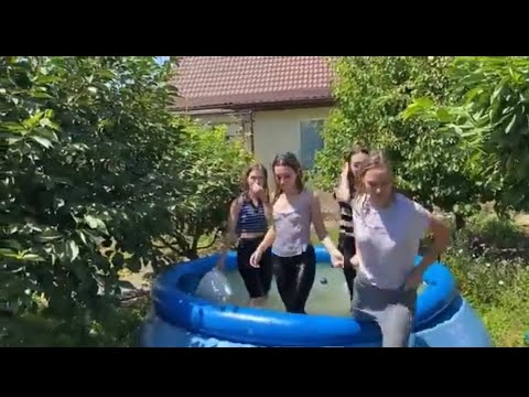 Wet look girls playing with water | Dry vs wet 