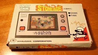 Gameplay of a LCD game which is called Stoneage from Masudaya Corporation
