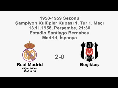 Real Madrid 2-0 Beşiktaş 13.11.1958 - 1958-1959 European Champion Clubs' Cup 1st Round 1st Leg