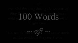 100 Words - AFI (lyrics)