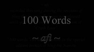 100 Words - AFI (lyrics)