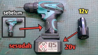 install a 20v drill battery into a 12v drill