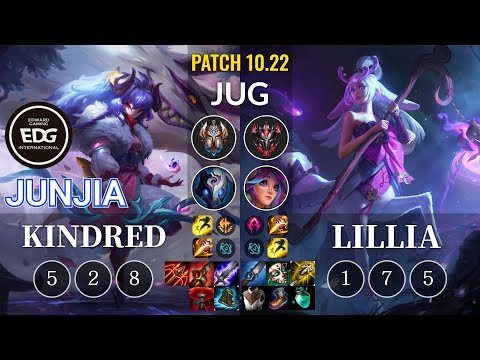 EDG JunJia Kindred vs Lillia Jungle - KR Patch 10.22