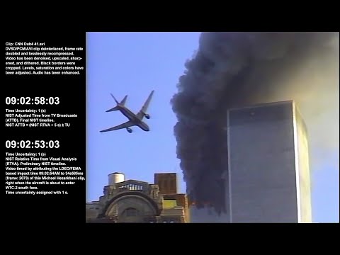 9:02:24am - 9:05:20am / WTC-1 & 2 S Faces, WTC-2 E Face / Raw Video by Michael Hezarkhani