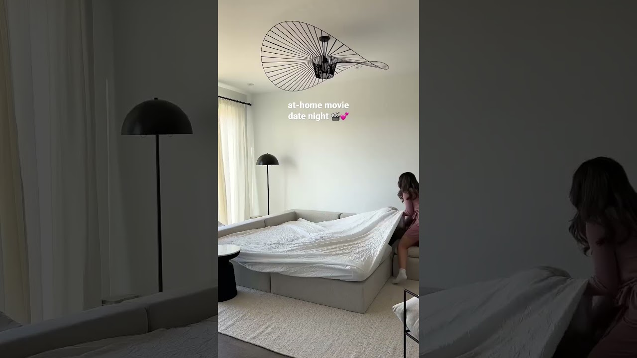 movie night 💕 date night in 🥂 #datenight #aesthetic #cloudcouch #homeinspo #homedecor #modernhome