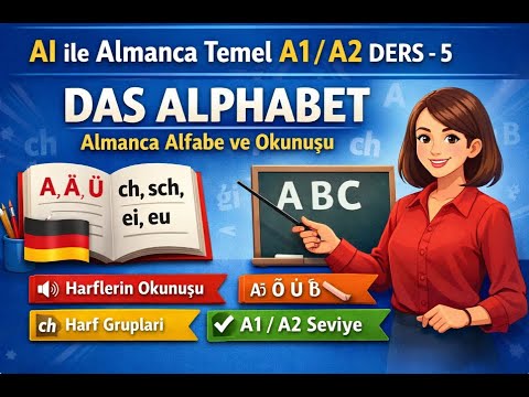 Ai ile Almanca Temel A1/A2 Ders - 2 Das Alphabet Almanca Alfabe Harflerin Harf Gruplarının Okunuşu
