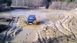 preview picture of video 'Żwirownia w Kołbiel Jeep Cherokee 4x4 - 23.02.2014'