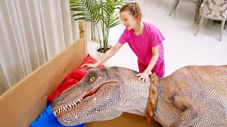 Download lagu 🦕Dinosaur Disaster! Stephi's Sleepy Morning with Baby Dinosaurs❤️ mp3