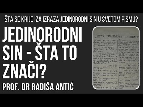 Jedinorodni Sin - prof. dr Radiša Antić