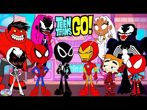 Teen Titans Go! vs. Red Hulk Venom and friends! Cartoon Character Swap - SETC