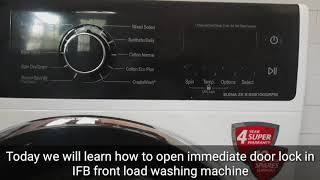 How to open the door IFB front load washing machine with emergency door lever