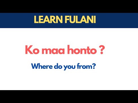 Learn Guinean Fulani: LESSON 2