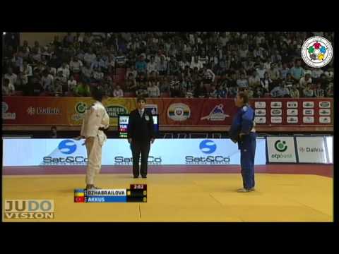 Judo Grand Slam Baku 2013: Tetyana DZHABRAILOVA (UKR) - Sumeyye AKKUS (TUR) Bronze [-48kg]