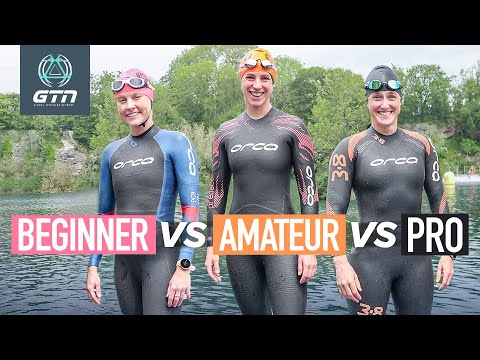 Beginner vs Amateur vs Pro: Swimming Edition | How Fast Do Pro Triathletes Swim?