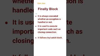 Finally Block (38) #corejava