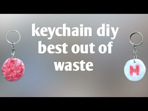 DIY IDEAS keychain making at home with scrap of packaging materials #keychaindiy #hiralicreation
