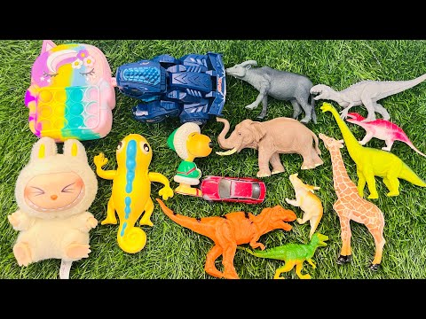 2:57 Minutes Satisfying with unboxing animal toys | Dyno T-rex lizarx giraffe | ASMR Review videos