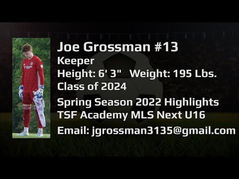 Joe Grossman Spring 2022 Soccer Highlights
