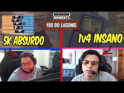 S3XYCAKE GANHANDO CLUTCH 1x4, 5K ABSURDO DO PALUH, PINADEIRA DO LAGONIS - MELHORES MOMENTOS LIVES R6