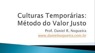 Aula 3 - Contabilidade Agronegócio - Culturas Temporárias - Valor Justo - Ativos Biológicos